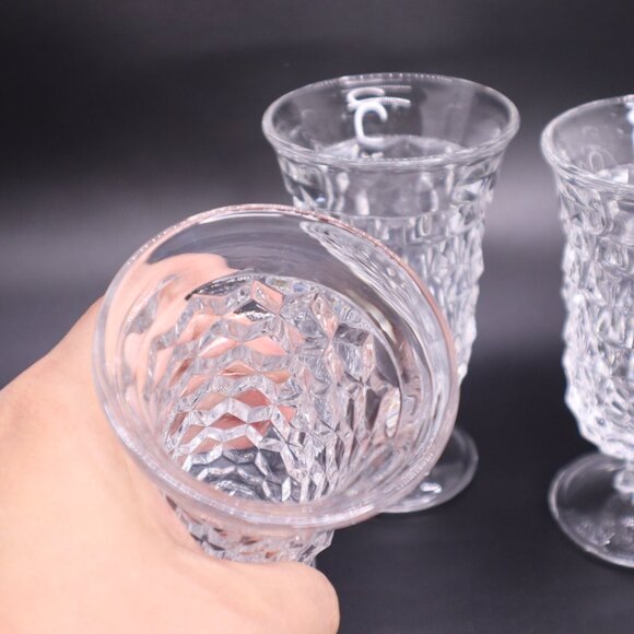 Fostoria American Clear Glass 4 3/4” Footed Tumbler set of 4 vtg - Picture 5 of 9